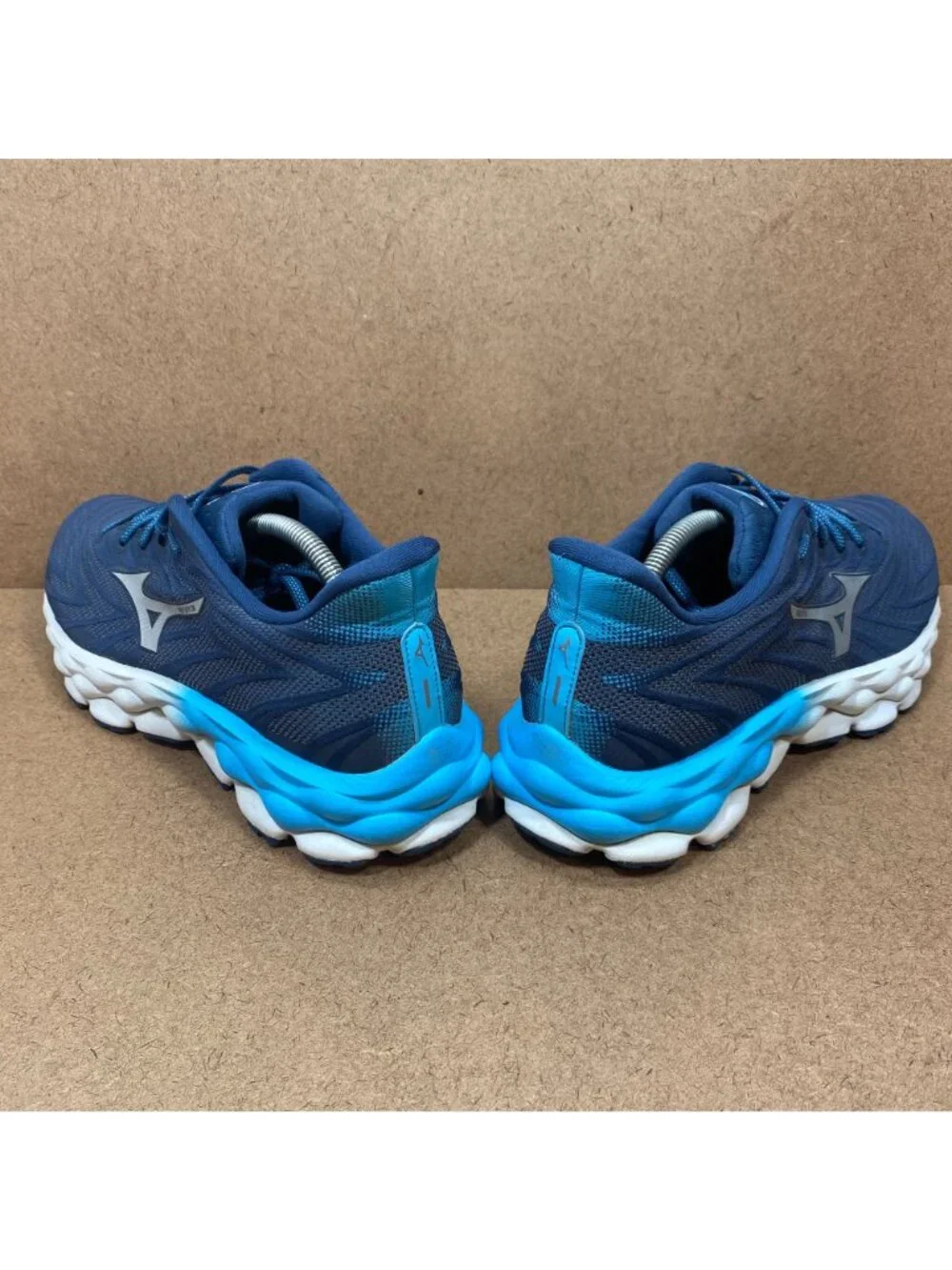 Mizuno Mens Wave Sky 8 Running Shoes Blue Wing Teal/Silver Sneakers Size 11